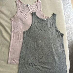 2 Splendid Tank Tops — Gray & Light Pink